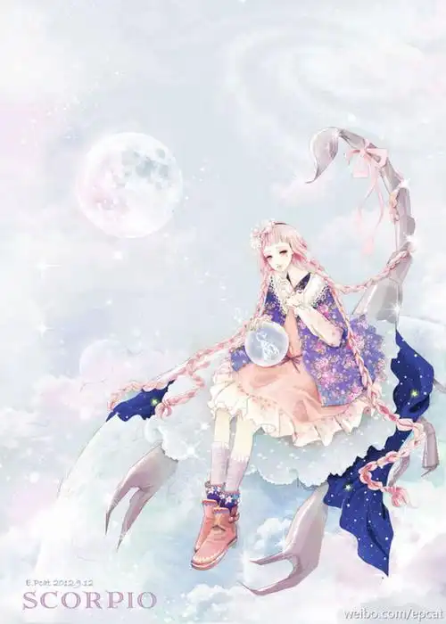 自由插画师褚迪12星座系列天蝎座