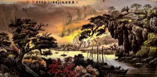 姚天顺国画作品《【山水美景】作者姚天顺》