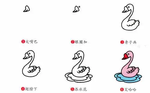 简笔画鹅的颜色
