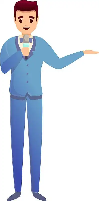 电视报道主持人偶像卡通风格图片