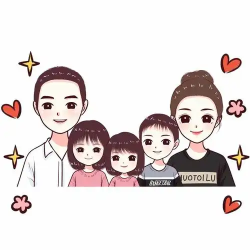 一家五口头像设计,全家福合照图片,幸福的样子真好