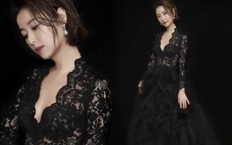 林心如当妈后越来越豪放!穿深v蕾丝镂空裙大秀身材,华哥管管吧