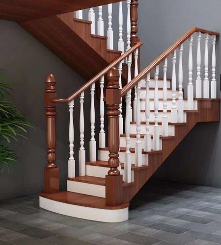定制实木楼梯阁楼跃层整梯欧式旋转梯木扶手整体楼梯