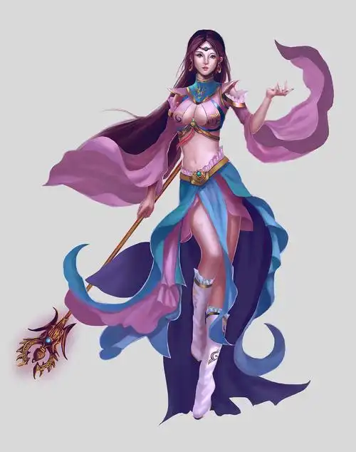 这几天赶的古风女游戏原画人设