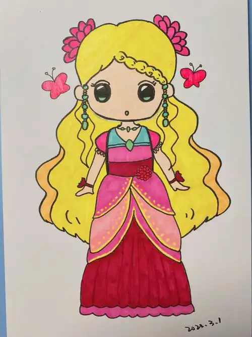 一下子描偏了,怎么修改也达不到一次成型的效果好,所以画画一定要专心