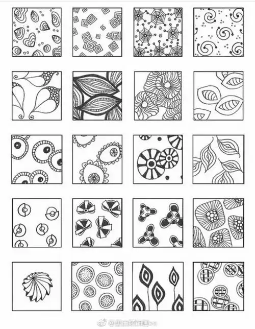 黑白装饰画纹样