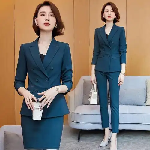 粉色西装套装女正装春秋新款韩版时尚气质女神范职业西服正装