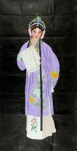 手绘字画装饰画热销yi061201四尺无款国画工笔画京剧人物仕女136