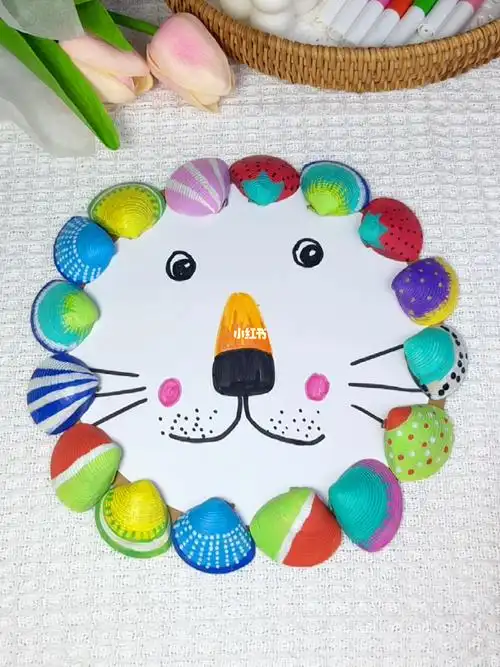 快带宝贝一起试试#亲子手工  #创意手工  #丙烯马克笔  #贝壳  #画画