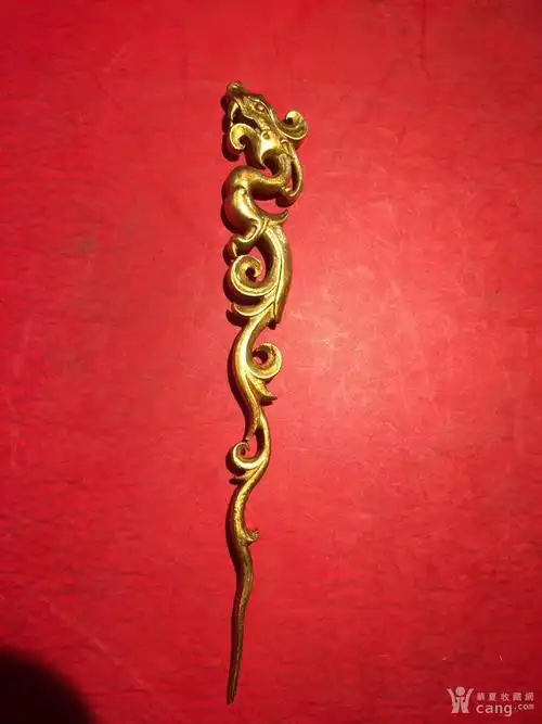 银鎏金龙形簪