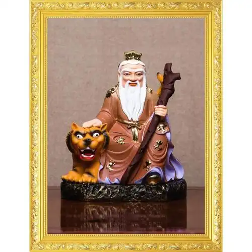 大小款 山神爷 山神像 山神爷画像 道教神仙画像挂像挂画可带木框