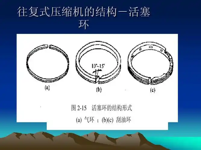 往复式压缩机的结构-活塞 环 图2-15 活 环 结 形 塞 的 构 式 环 (b)