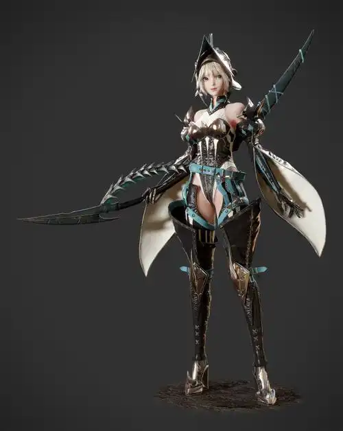 3d模型欣赏大眼短发战斗萝莉游戏角色