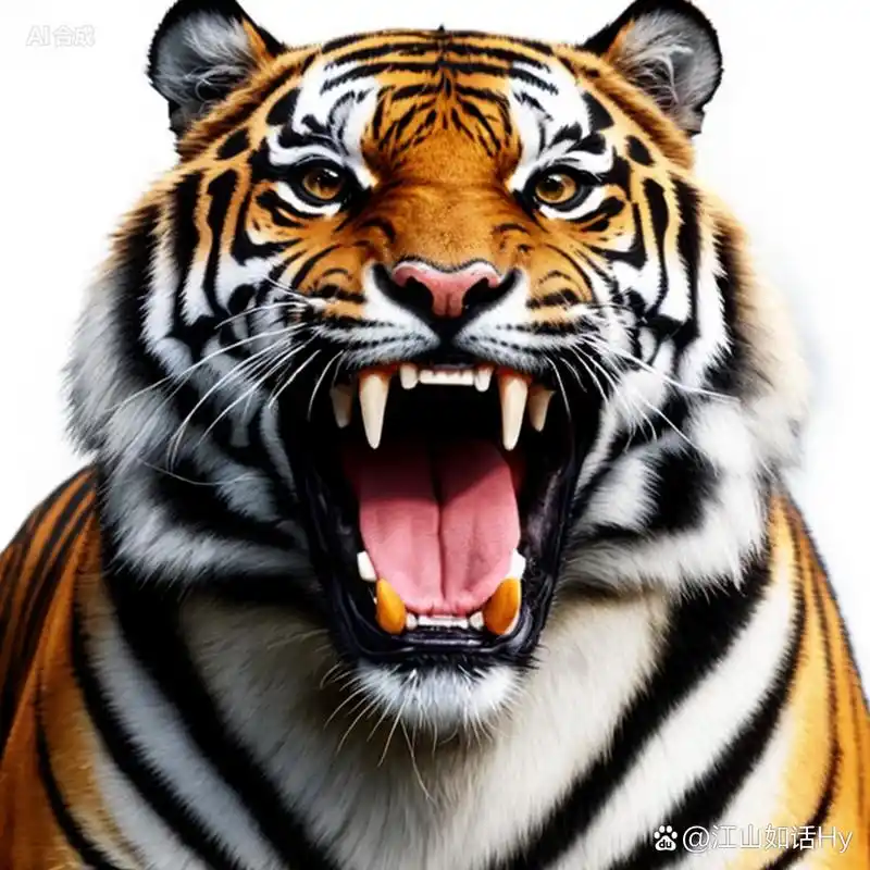 这就是老虎的锐利武器92  初见这张老虎的特写,我被它的牙齿深深