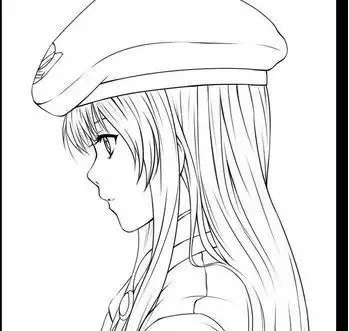 [动漫侧脸画法]动漫女孩侧脸铅笔画图片动漫里面的人物很完美,也很