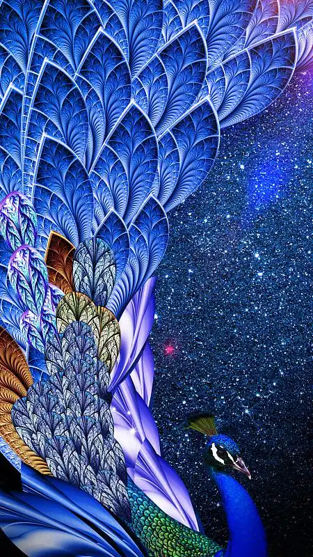 蓝色孔雀背景