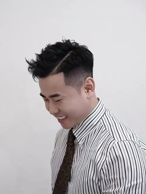 男士短发油头凌乱抓刺