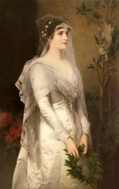 西洋古典侍女肖像画 by conradl kiesel(德国,1846–1921)