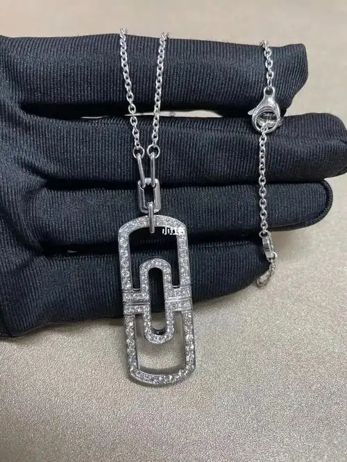 宝格丽  宝格丽满钻回形针项链#宝格丽bvlgari