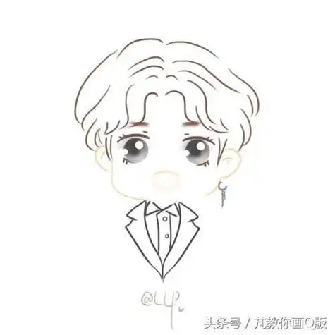 动漫版蔡徐坤简笔画易学