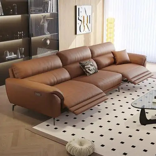 零靠墙电动功能真皮沙发意式现代简约太空头等舱伸缩头层牛皮沙发