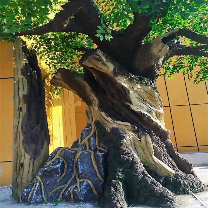 青海海南村口假树设计 黑龙江鹤岗水泥桃花树 假树厂家质量保证