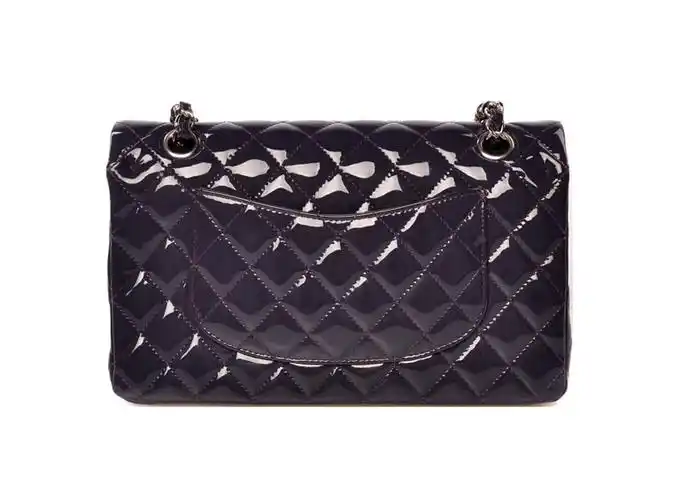 chanel(香奈儿)女士深紫色漆皮单肩包