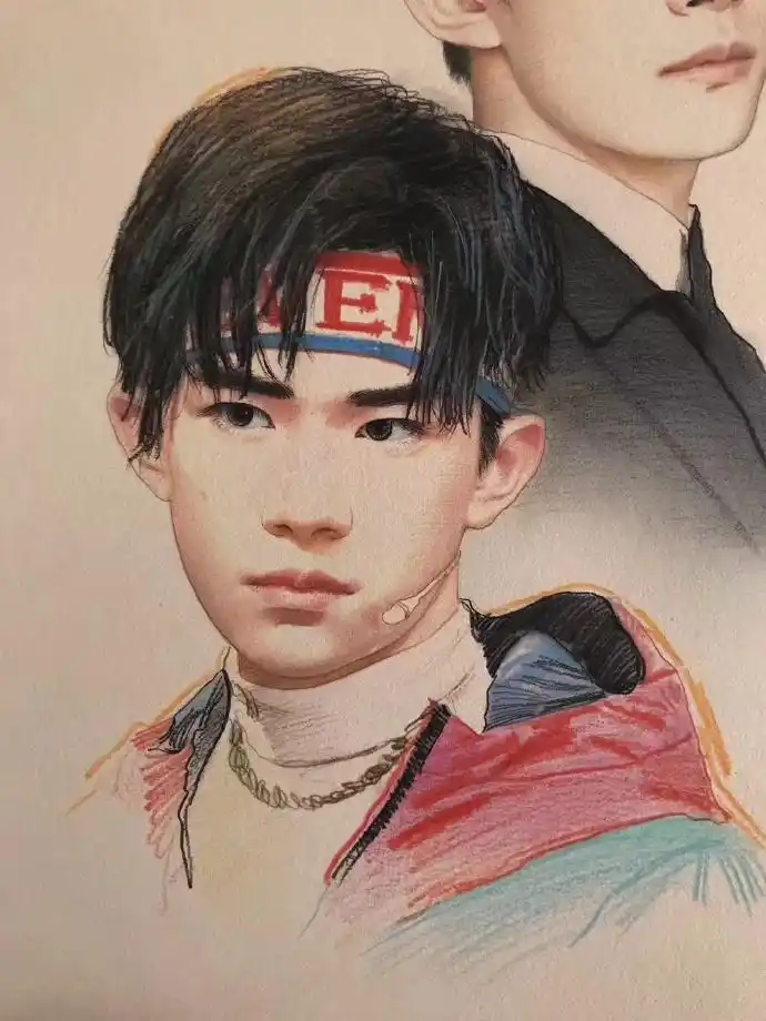 易烊千玺手绘画像步骤图,粉丝超爱的千玺手绘图