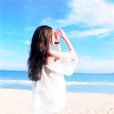 2021小清新海边女生头像真人高清大图