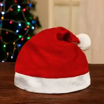 圣诞节无纺布圣诞帽儿童成人造型纯色装饰帽节日派对气氛道具