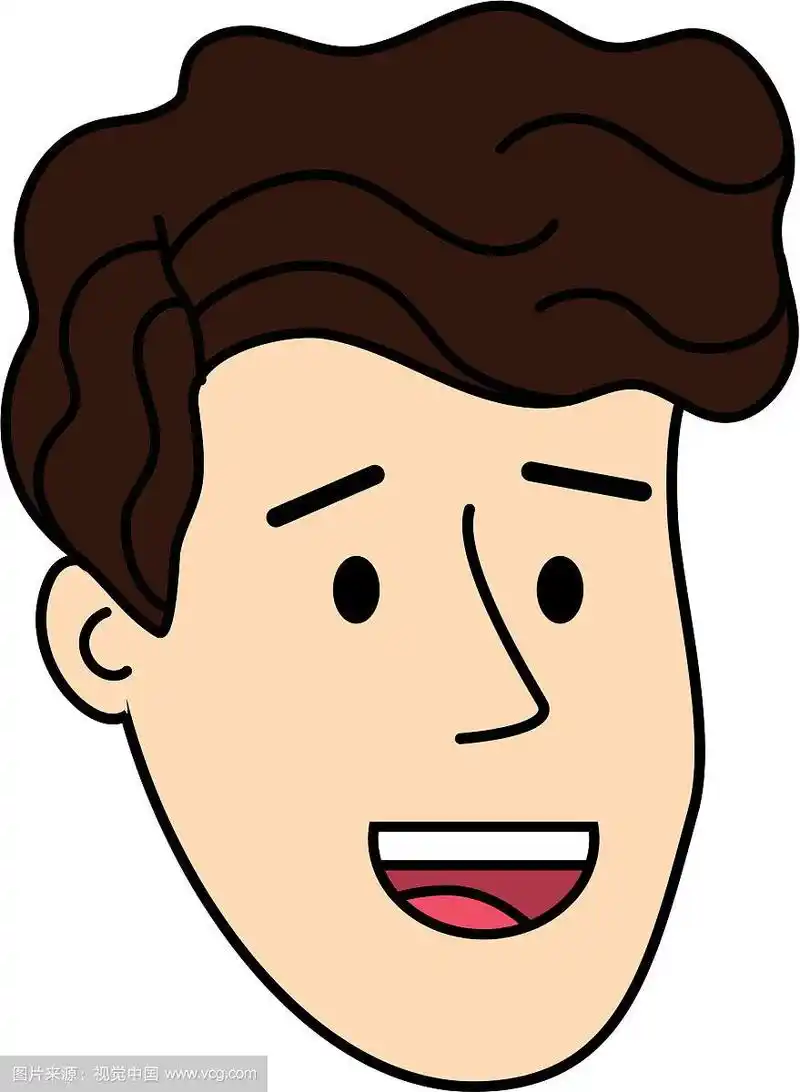 年轻人脸卡通