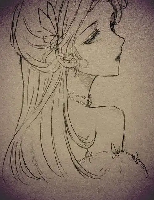 96动漫侧脸女孩手绘指南78