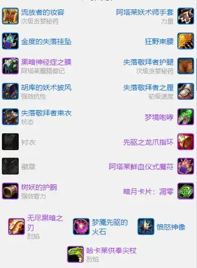 头部流放者的妆容,附魔推荐:次级贪婪秘药项链金度的失落挂坠肩膀黑暗