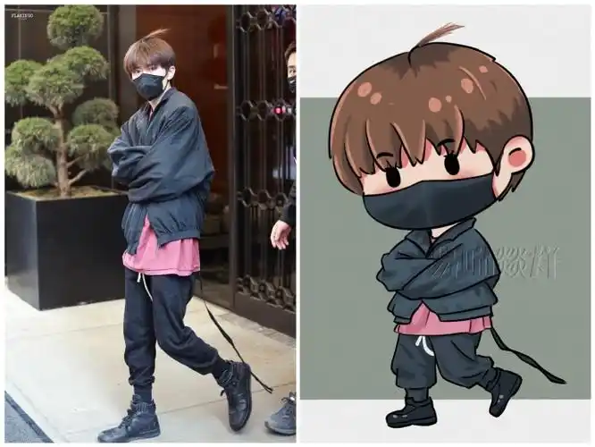 易烊千玺机场图##易烊千玺出发日内瓦#q版机场和路透#四字 易烊千玺