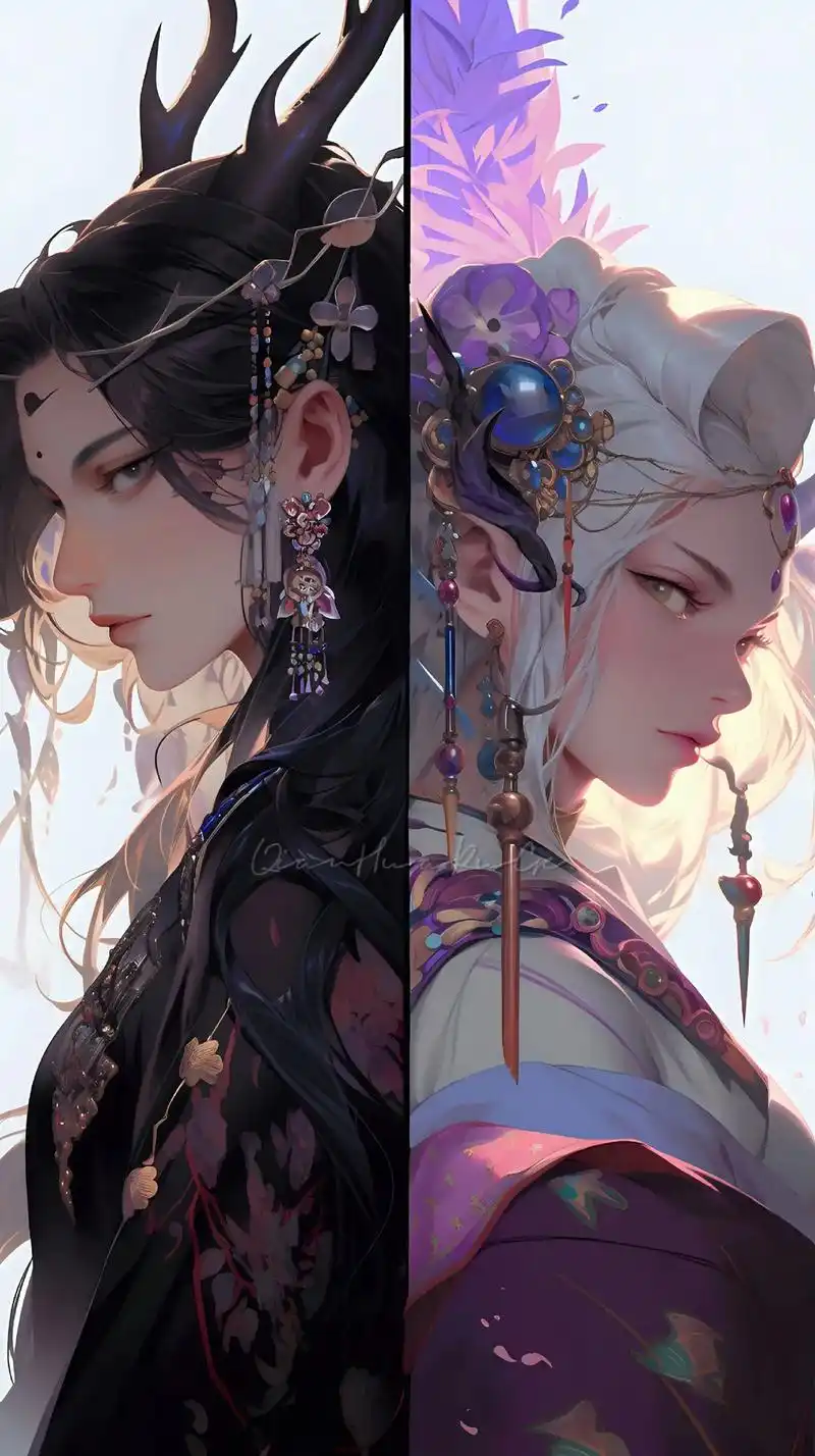 双人封 #古风 #国风插画 #手机墙纸 #御姐 #古装仙女插 - 抖音