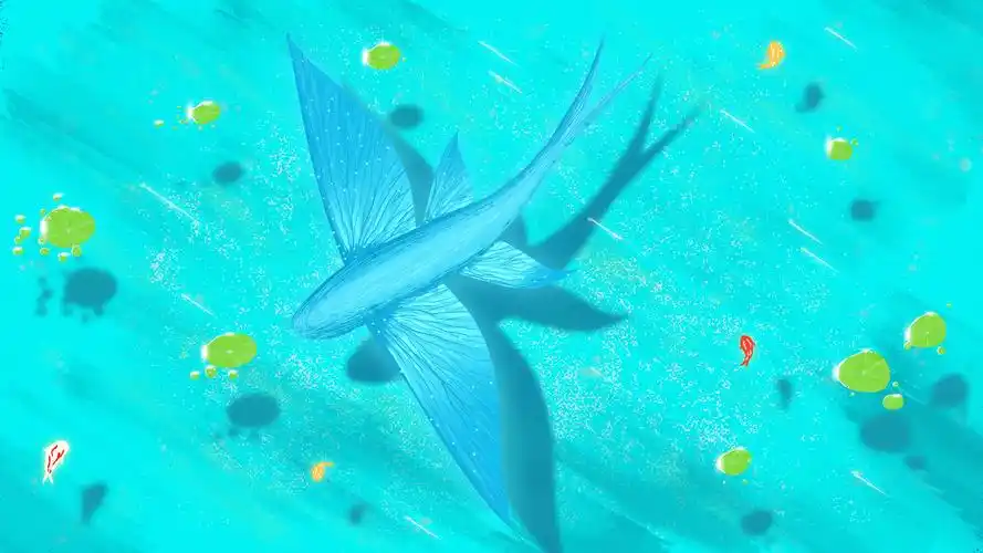 二次元动漫卡通壁纸奇幻飞鱼插画