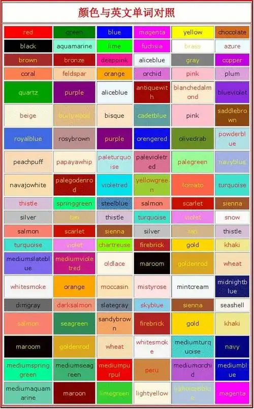 文档下载 所有分类 外语学习 英语学习 > 颜色与英文单词对照moccasin