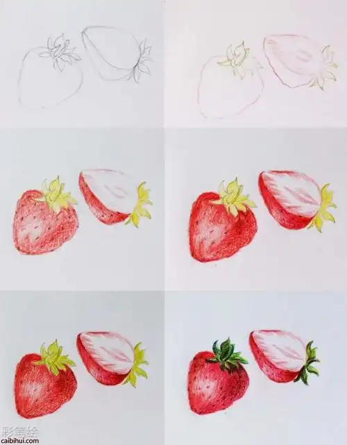 小敏的博客分享的手绘一些简单的彩铅水果,带步骤,初学者必看,上手
