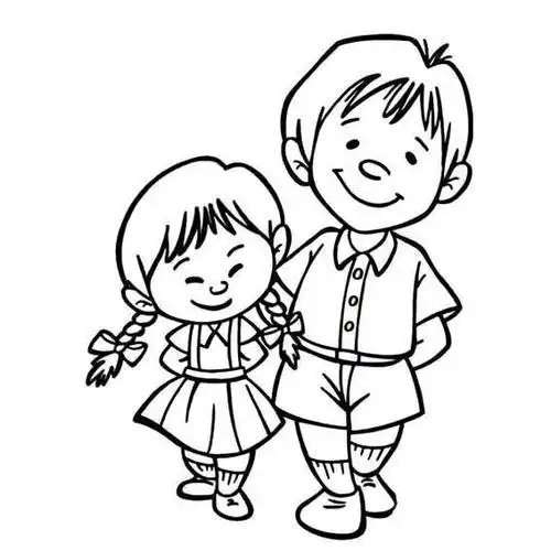 宝宝吧兄妹同撑一把伞简笔画简笔画 兄妹 第1页兄妹简笔画头像 第4