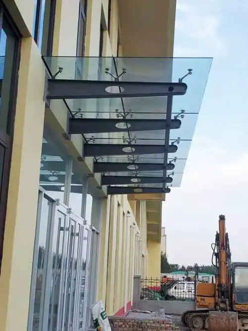 满焊钢结构玻璃雨棚幕墙挑梁ht型碳钢牛腿支架停车棚雨搭驳接爪件