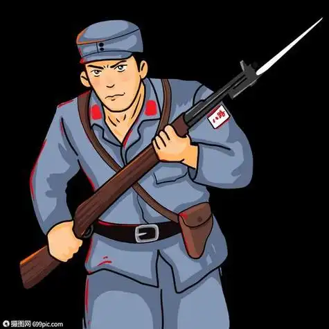 八路军的动漫简笔画