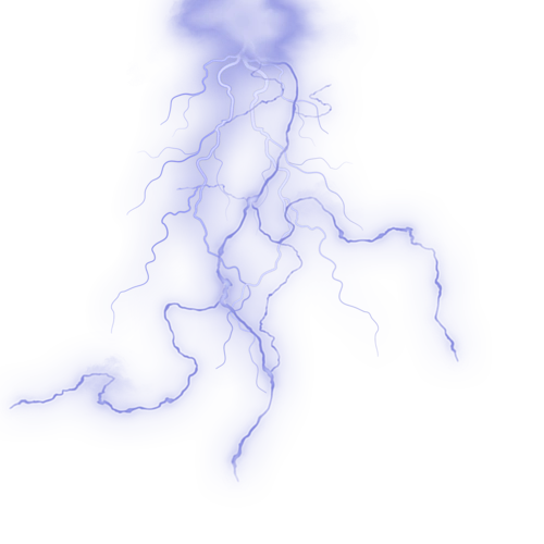 紫色闪电雷电效果免抠图片