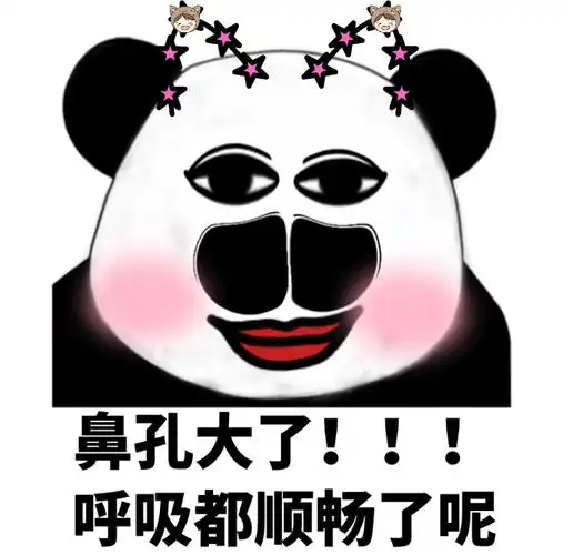 鼻孔大了!呼吸都顺畅了呢(熊猫头)