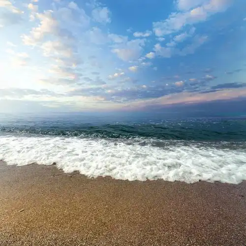 平静,波浪,海滩,热,夏天,照片,克里米亚