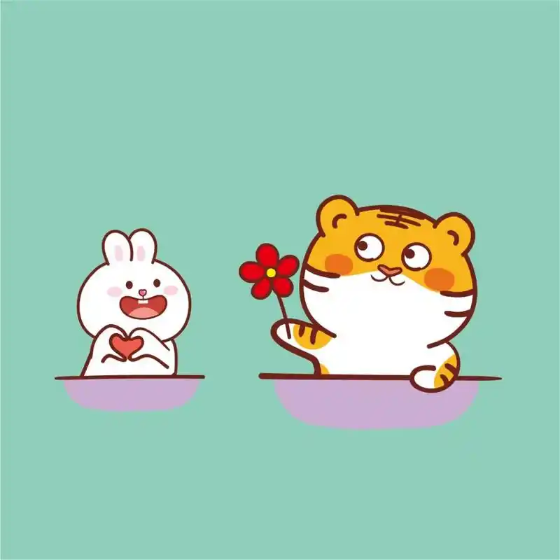 原创│虎萌萌兔子ip卡通形象 给你花花 原创│虎萌萌兔子ip卡通形象