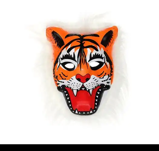 厂家批发老虎面具儿童成人演出景区庙会地摊道具eva毛绒动物面具