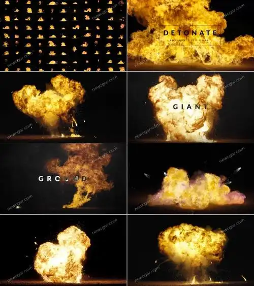59个震撼的引燃爆炸特效视频素材