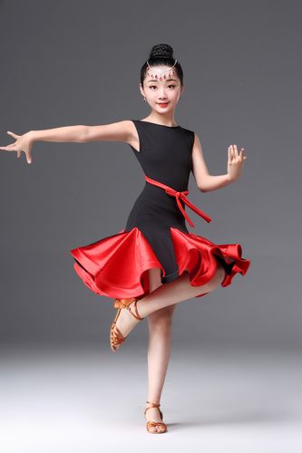 新款儿童拉丁舞裙女童舞蹈服装夏季少儿比赛考级演出服女孩流苏裙