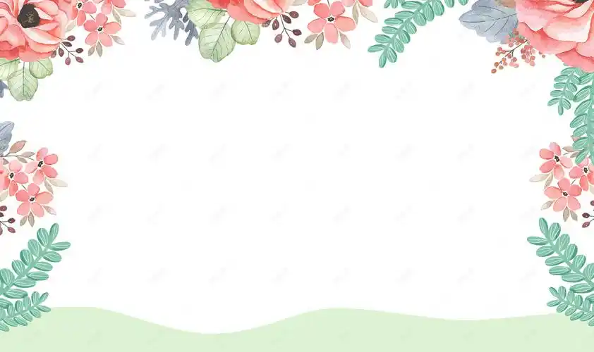 简约小清新手绘花草白色公告通知背景海报图