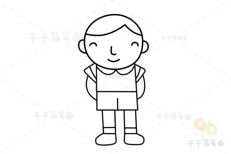 人物简笔画侧面图男孩子的简笔画人物简笔画站立的小戴帽子的男生头像